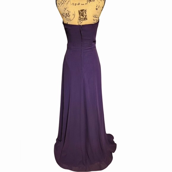 Pretty Maids Purple Halter Gown - Picture 5 of 8